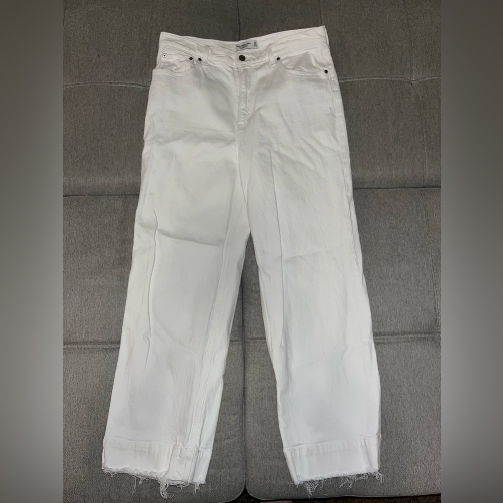 Abercrombie High Waist Cropped Wide Leg Jean